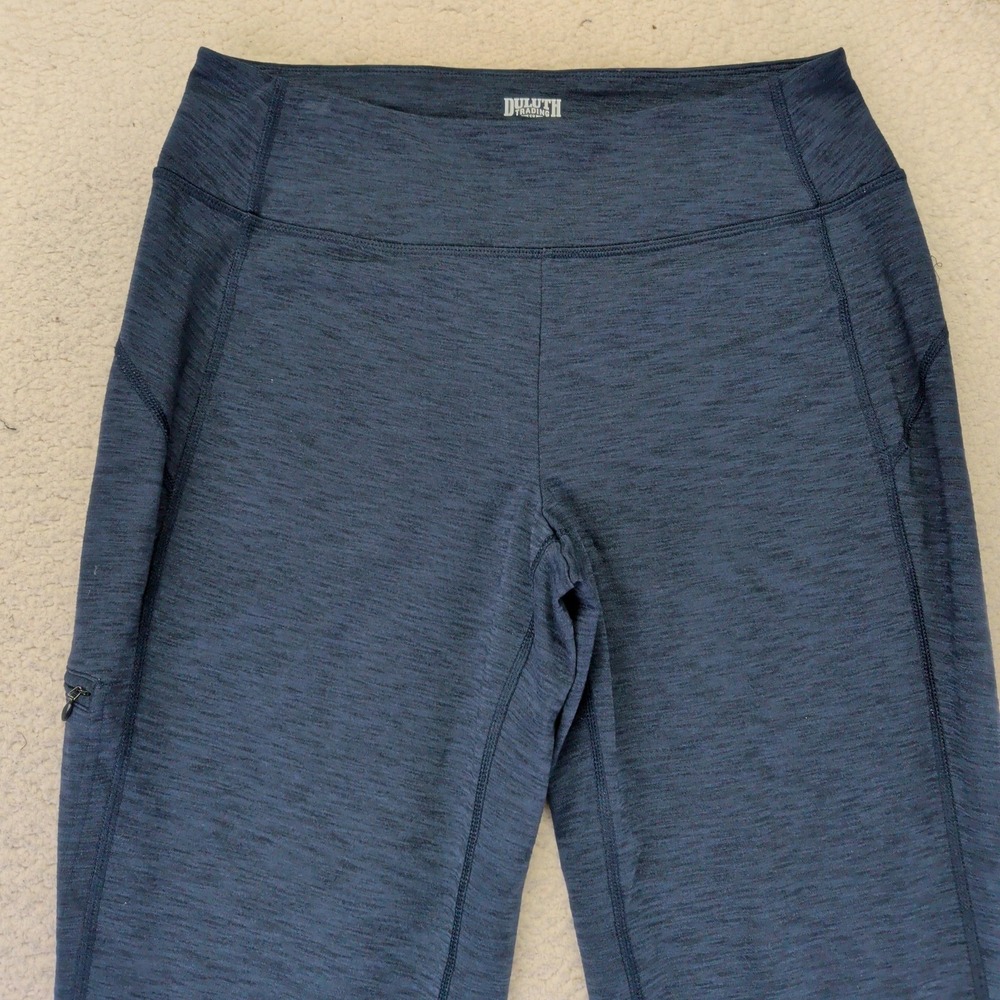 Duluth Trading Co Womens Small 33 Tall Dark Blue Straight Leg Yoga Pants Pockets - Picture 3 of 8